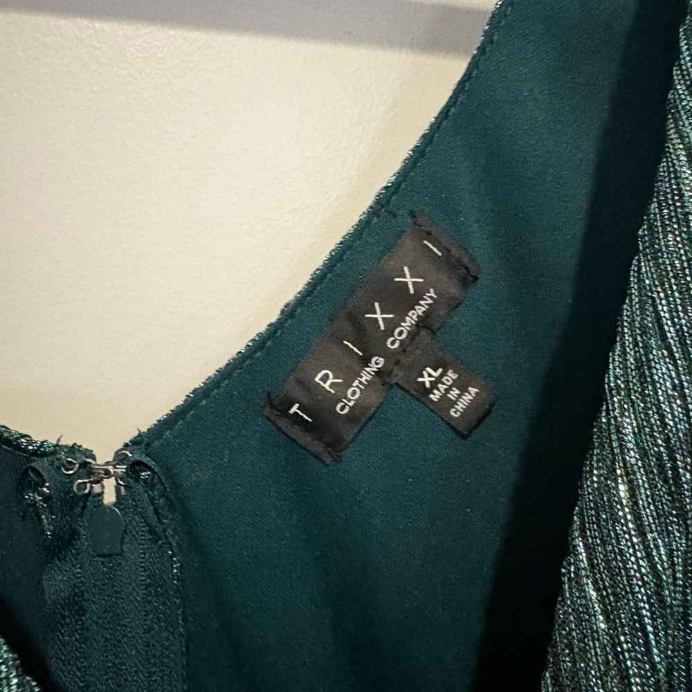 Trixxi Shimmering Teal Mini Dress - Picture 2 of 4